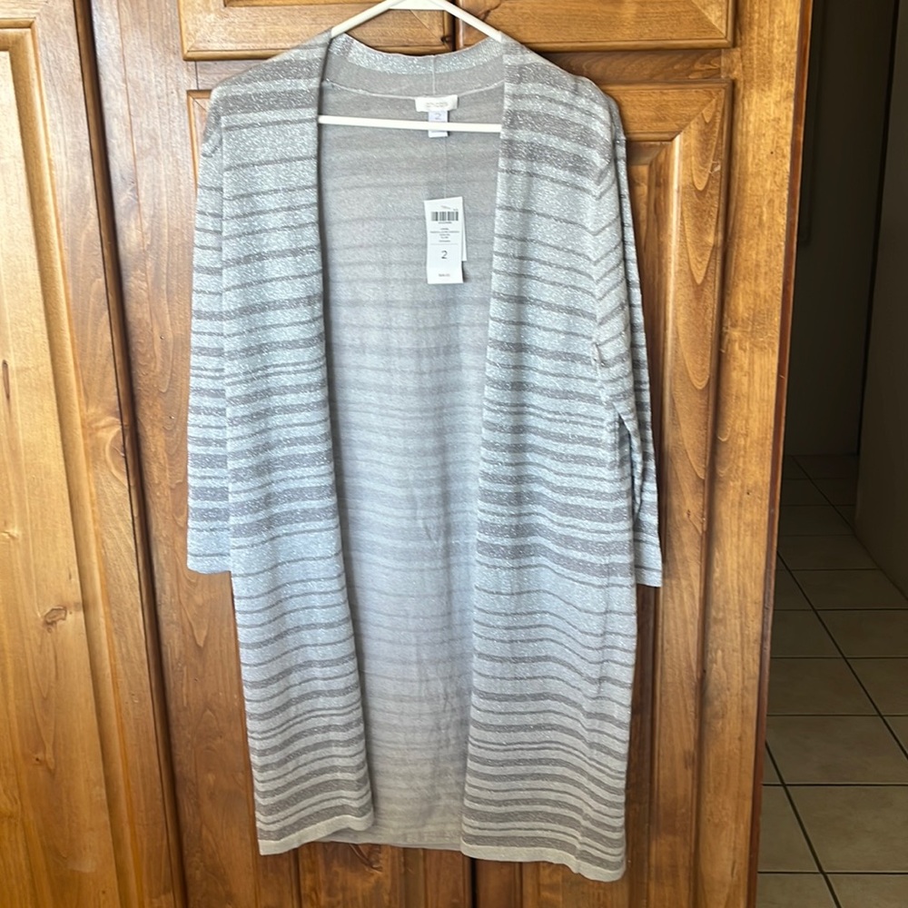 Silver cardigan sweater